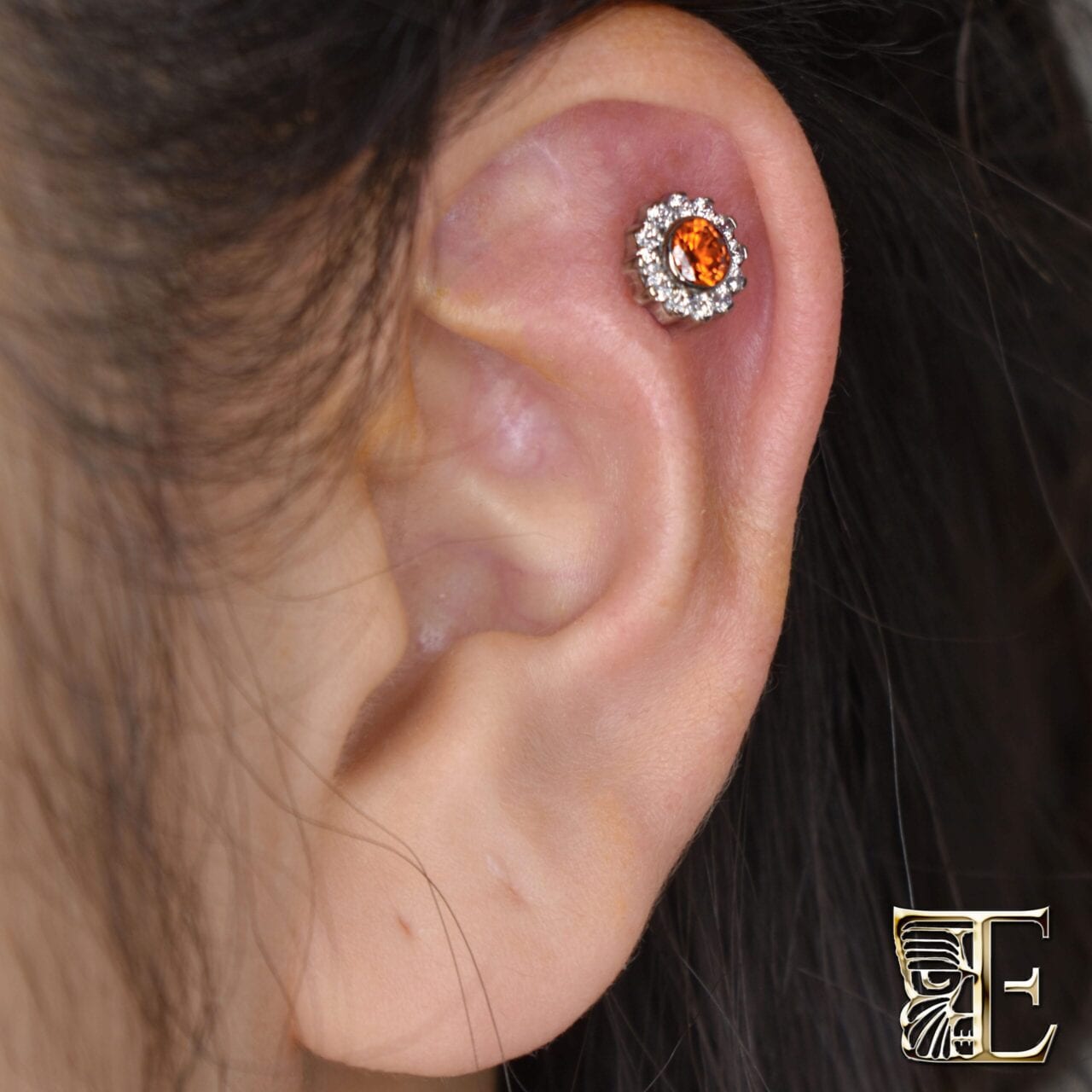 Flat pierced with an Industrial Strength Odyssey flower threaded end