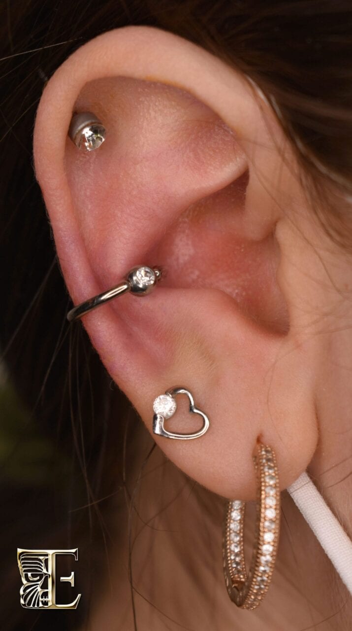 16G 14K Gold Helix Earrings Flat Back Cartilage Studs Conch Piercing Jewelry  | eBay