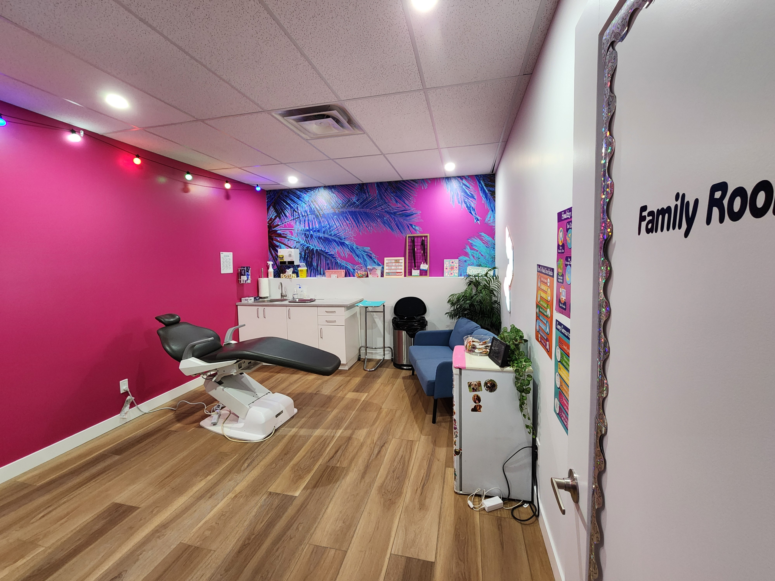 Bright, cheerful Kids Ear Piercing Room at Tribal Expression in Calgary, designed just for children with a comfortable, kid-friendly piercing setup
