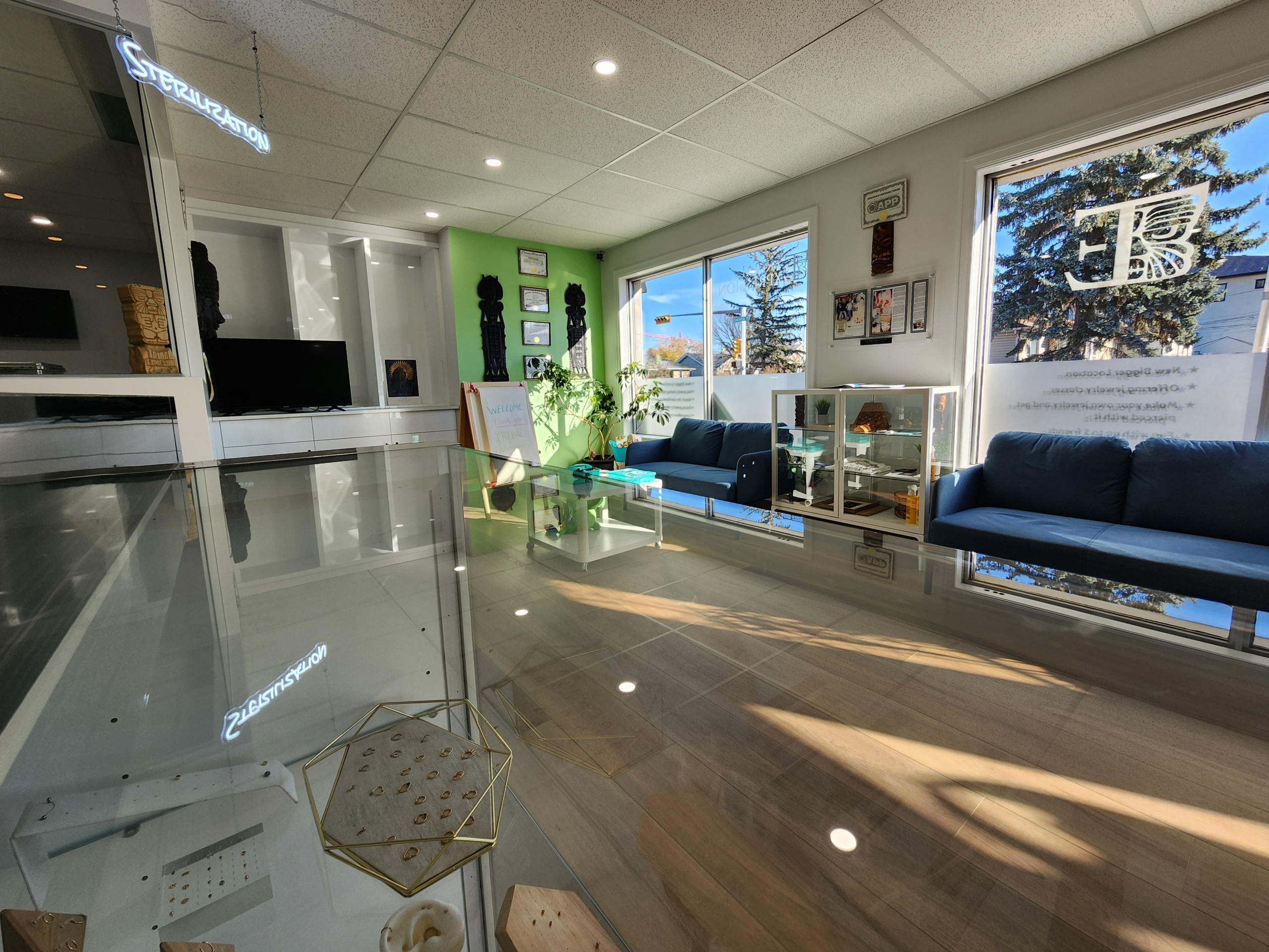 tribal expression Kids waiting room Main waiting room at Tribal Expression body piercing studio in Calgary